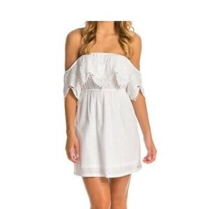Lulu's Ripcurl Off Shoulder White Mini Dress (XS)